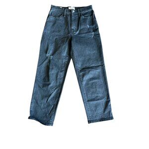 Universal Thread Women's Vintage Straight Leg Black Distressed Jeans